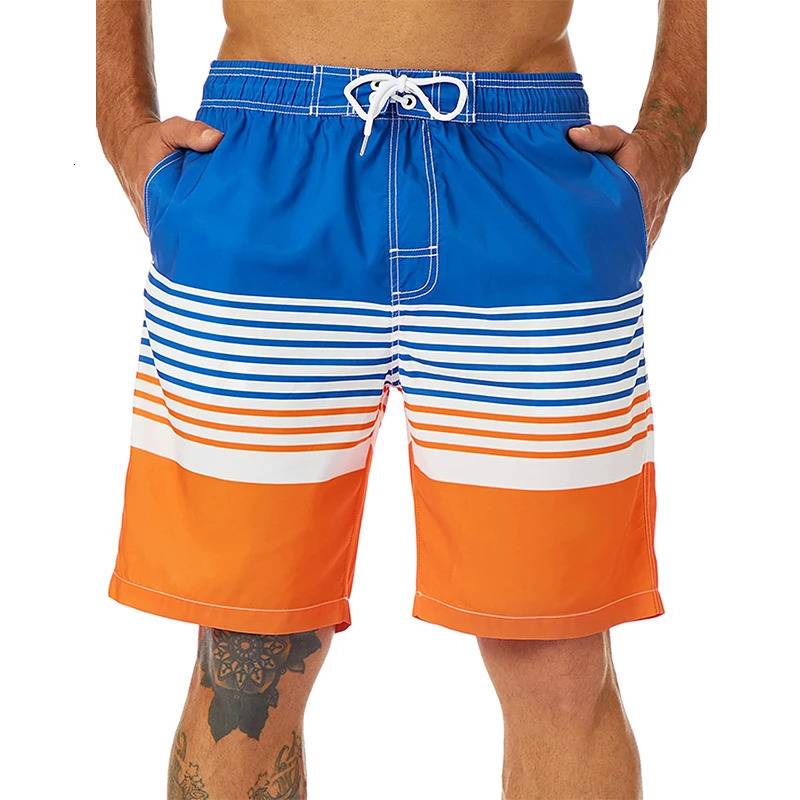 Striped graphic board shorts 3D printed y2k casual beach swimsuit homme 2023 summer Hawaiian surfing 250321