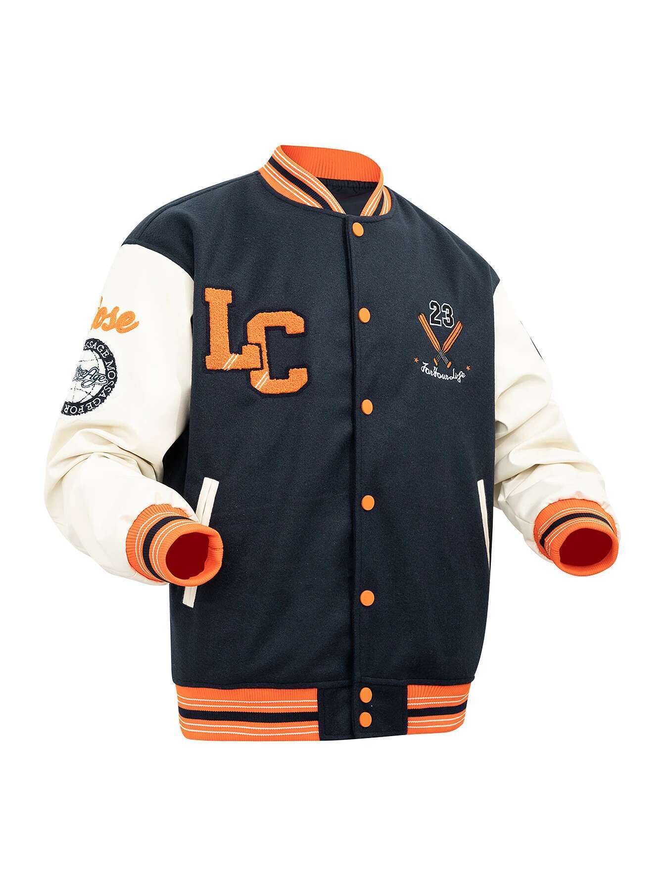 Mens Varsity Jacket Vintage Letterman Embroidery Bomber Wool+Faux Leather Jackets College Outerwear Coats For Fall&Winter