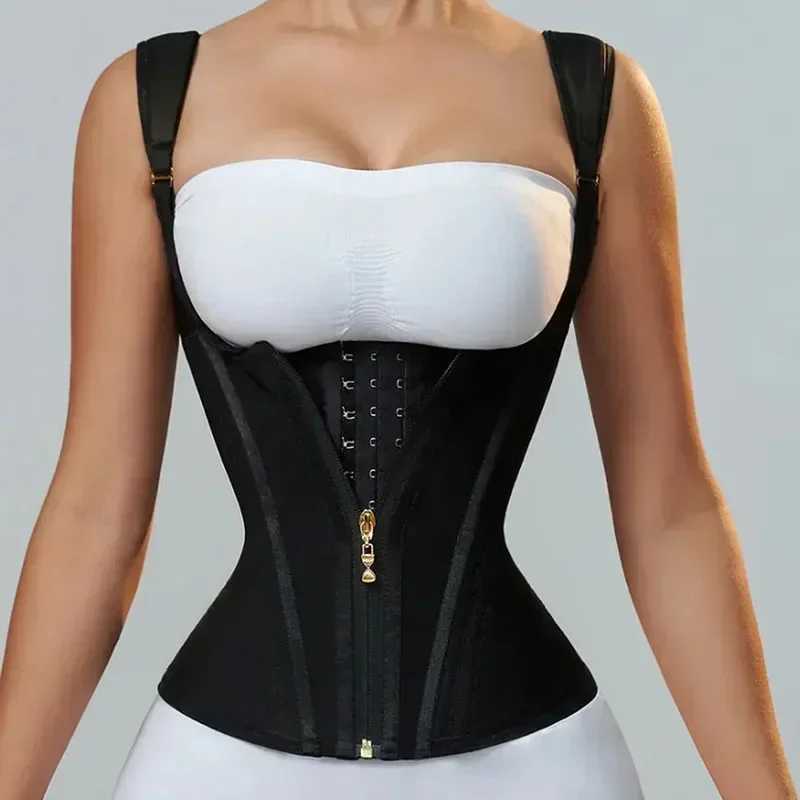 Fajas Colombianas shapewear womens vest top with double compression waist coach tight corset adjustable zipper and hook eyesXJ250325