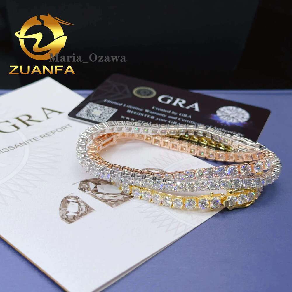 High Quality Sterg Sier Ice Out 4Mm 6.5 Moissanite VVS Tennis Chain Bracelet For Men Women