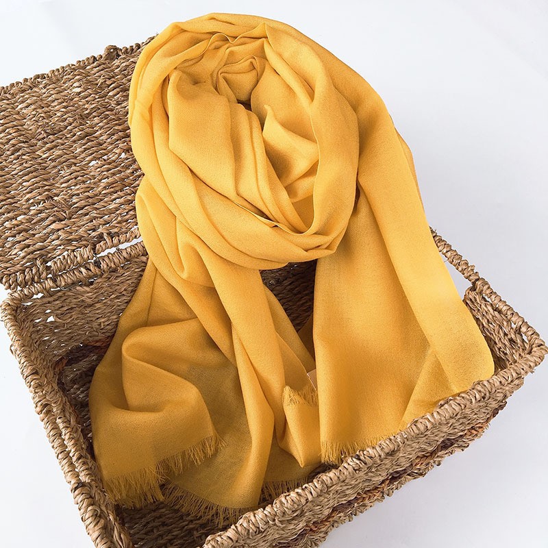 K222 Wool scarf wholesale long women autumn and winter warm decorative neck scarf solid color thin wool scarf