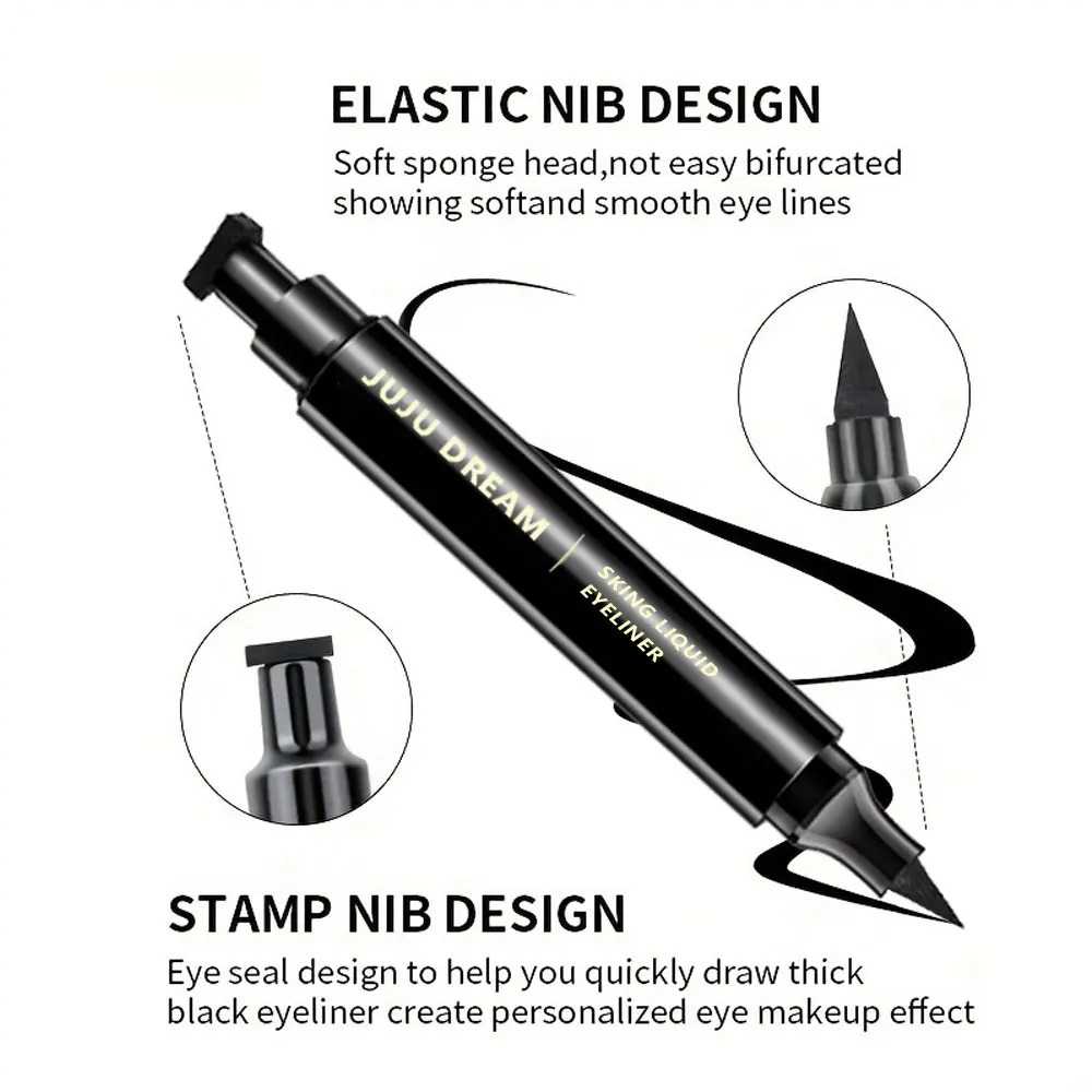 Stamp pen eyeliner does not blend easily smooth and smooth simple and quick-drying beginner and novice makeup 250324