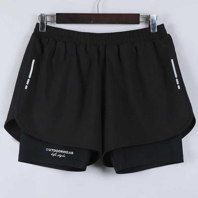 Mens sports shorts 2-inch double-layer brand beach casual shorts letter printing marathon running five pairs of pants quick drying gym shorts W250324