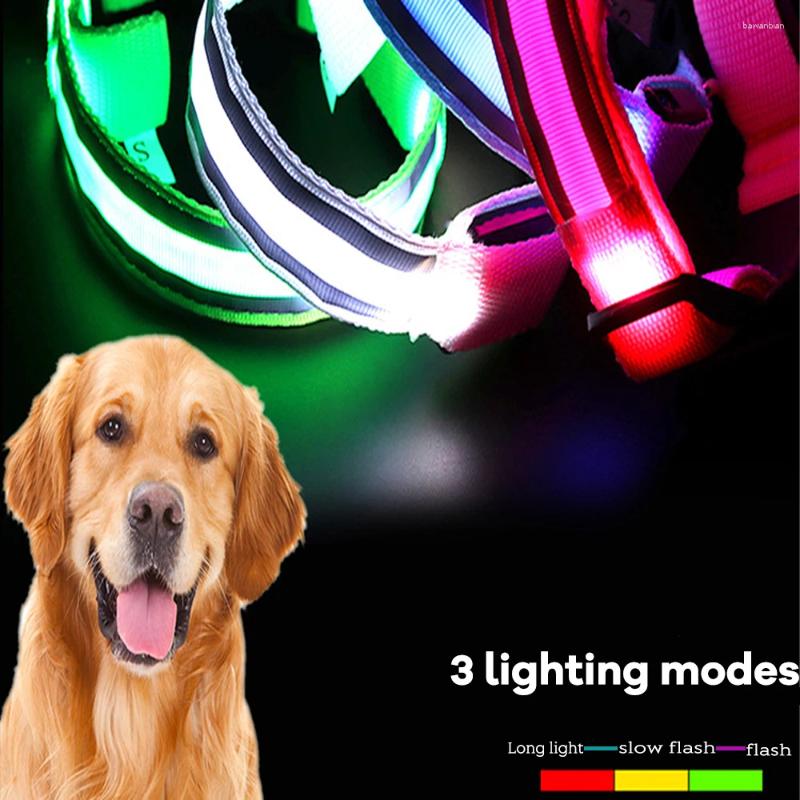Dog Collar Nylon LED Glowing For Large Small Dogs Night Light Flashing Adjustable Collars Pet Supplies DogAccessories