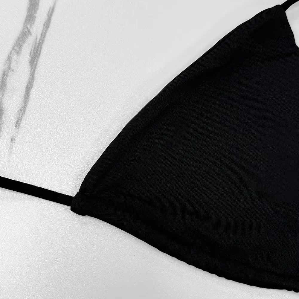 2025 New Womens Solid Color Split Beach Wear Sexy SS Three Point Bikini SS Adjustable Strap Stainless Steel Bracket Set SwimmingXJ250324