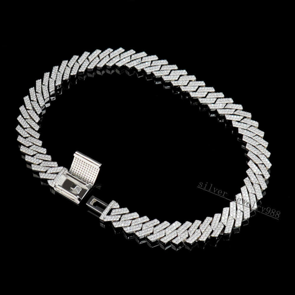 Selling 925 Sterling Silver Hip Hop Jewelry Pass Diamond Tester 16mm Cuban Link Chain