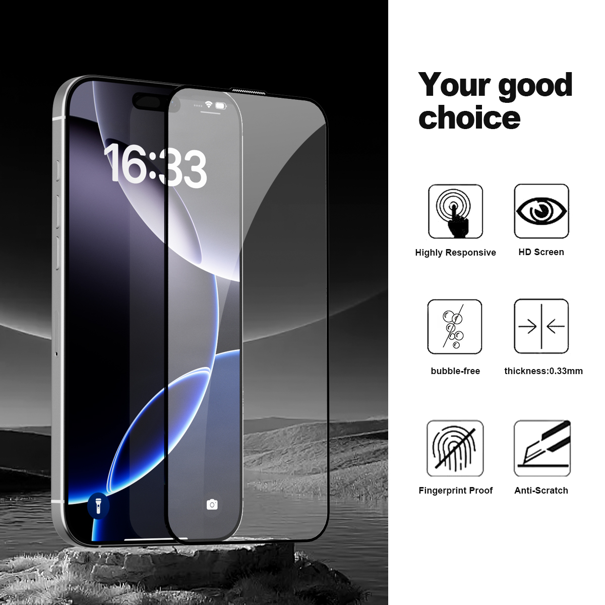 USA LOCAL STOCK ESEEKGO full cover Screen Protector iPhone 16 Pro Max Clear Tempered Glass edge to edge TGF-01 For iPhone 16 15 With 10 in 1 Paper Box