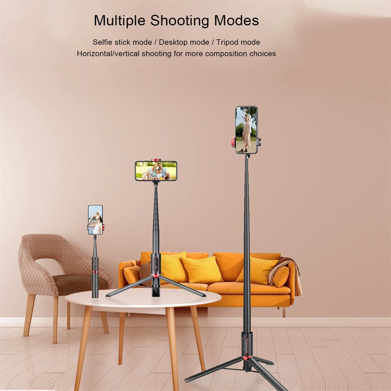 150cm/81cm Wireless Selfie Stick Tripod Phone Stand Holder Tripod for Mobile Extendable Portable Aluminum Alloy for Smartphone 250319