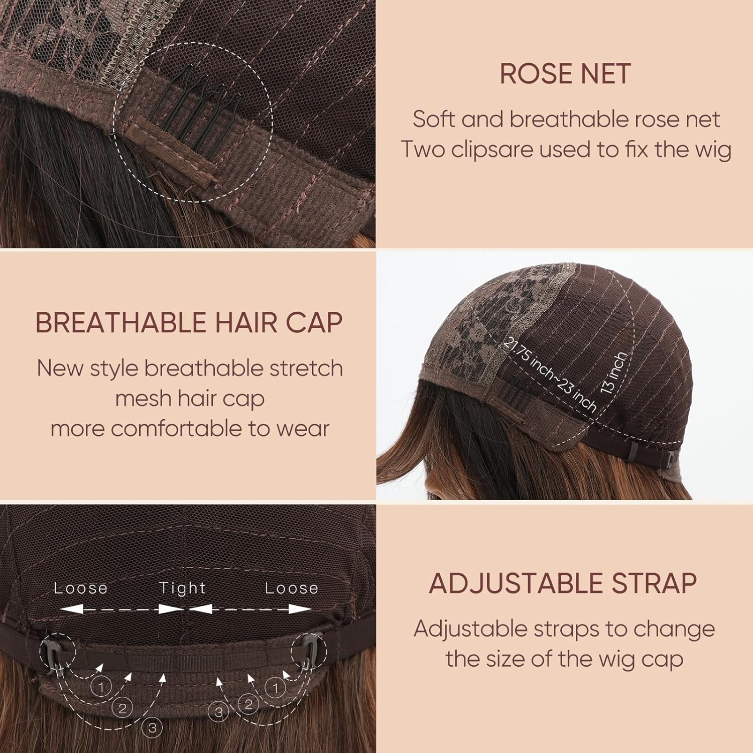Long Chocolate Brown Wig with Bangs Dark Brown Women Long Wavy Hair Wig Curly Wavy Synthetic Wigs for Girls Daily Party Use(26 inch)