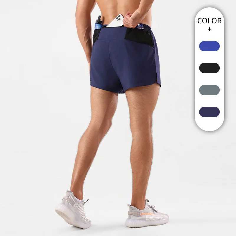 Mens running shorts quick drying moisture double-layer professional marathon fitness training trunk W250324