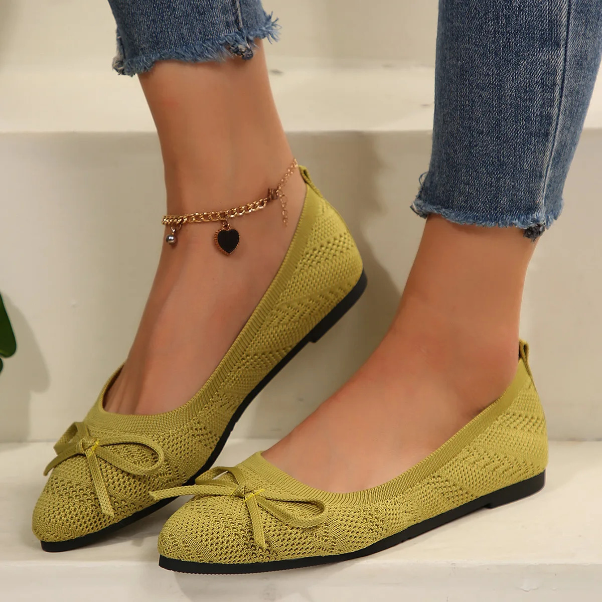 Summer 2024 Style Pointed Toe Shallow Mouth Breathable Comfortable Casual Flats Shoes Wear-resistant Non-slip Loafers Women 250317