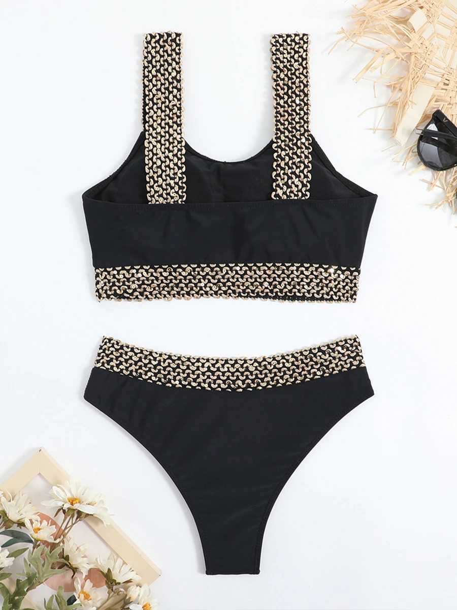 Sexy high waisted bikini womens high cut swimsuit Fa Padded Bathing Suit solid swimsuit two-piece beach wear summer swimsuitXJ250324