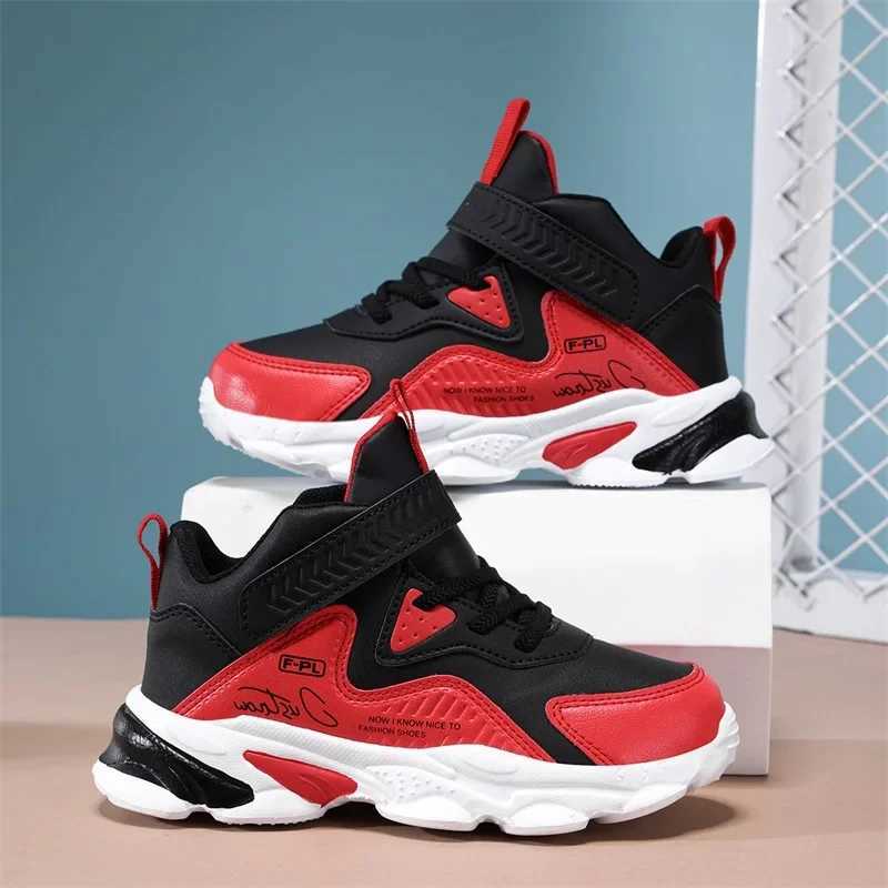 2025 Brand Childrens Running Shoes Boys Anti slip Basketball Sports Shoes Leather Waterproof Childrens Leisure Hiking Sports Shoes W250324