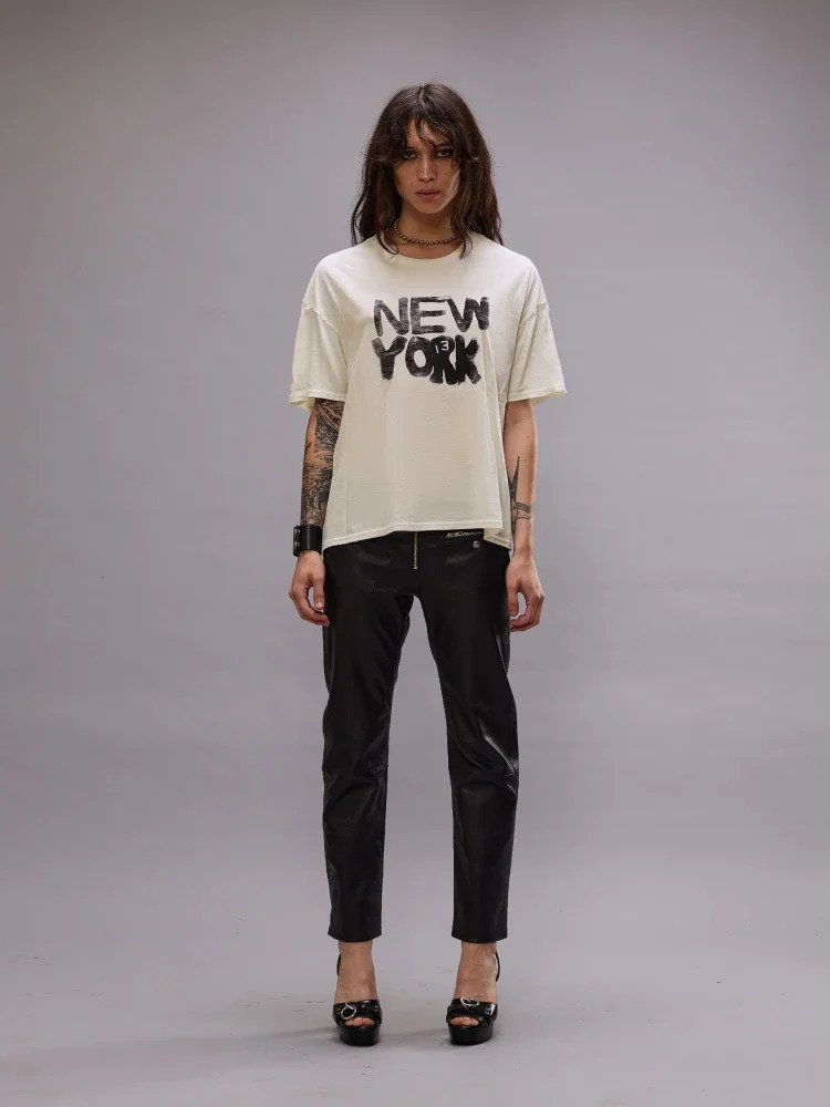 R13 Early Spring Simple White Base Shirt Fun Short Sleeve Tshirt 250324