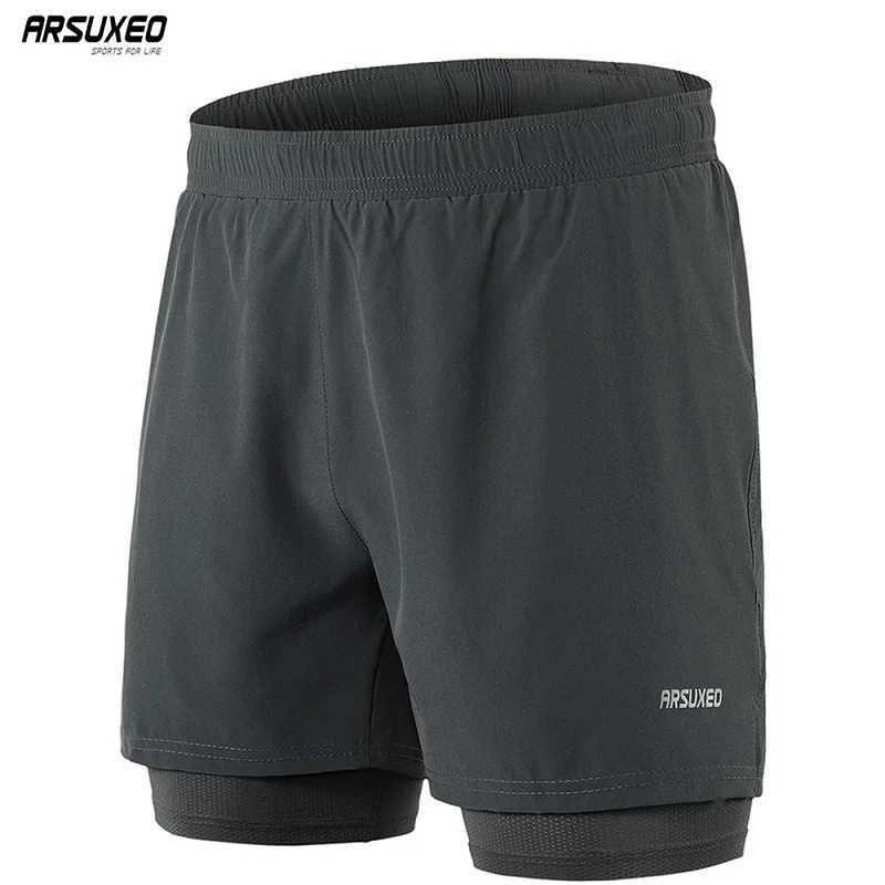 ARLUXEO Mens Running Sprint Active Training Slow Running 2 Long Lining Fast Drying B92 W250324