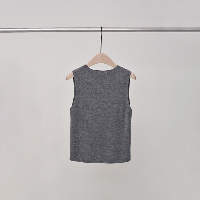 Pinrong Slimming Suit Women's Yangtze Pure Wool Sweater Vest Sleeveless Loose Length High Waist Straight Wide Leg Pants