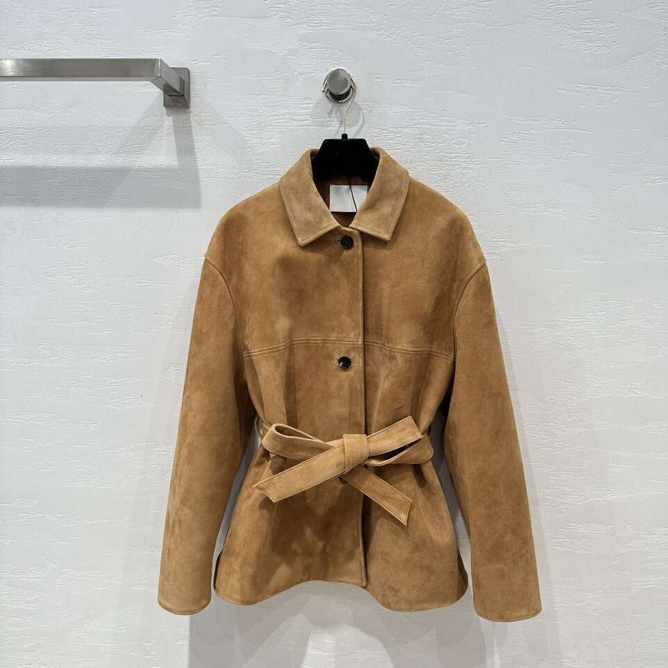 Early Autumn New Retro Temperament Maillard Collar Suede Windbreaker Pull Style Versatile Jacket B5