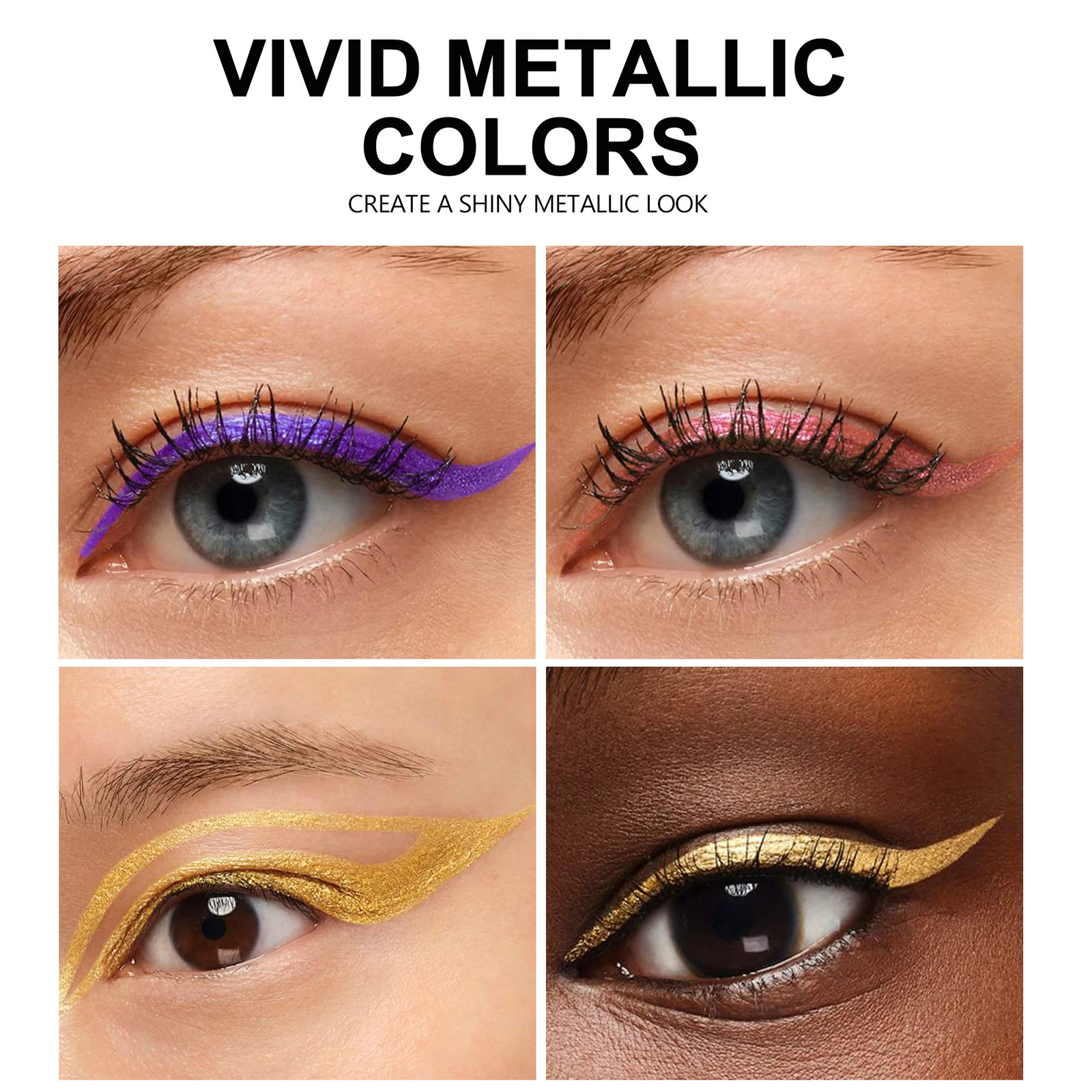 HANDAIYAN 10 Colors Glitter Liquid Eyeliner Long-wearing waterproof and non-smudging metallic shimmer color eye Liner pens 250324