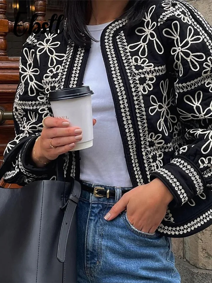 Retro printed jacket shorts set womens loose O-neck lantern sleeve jacket high waisted shorts autumn womens clothing 250322