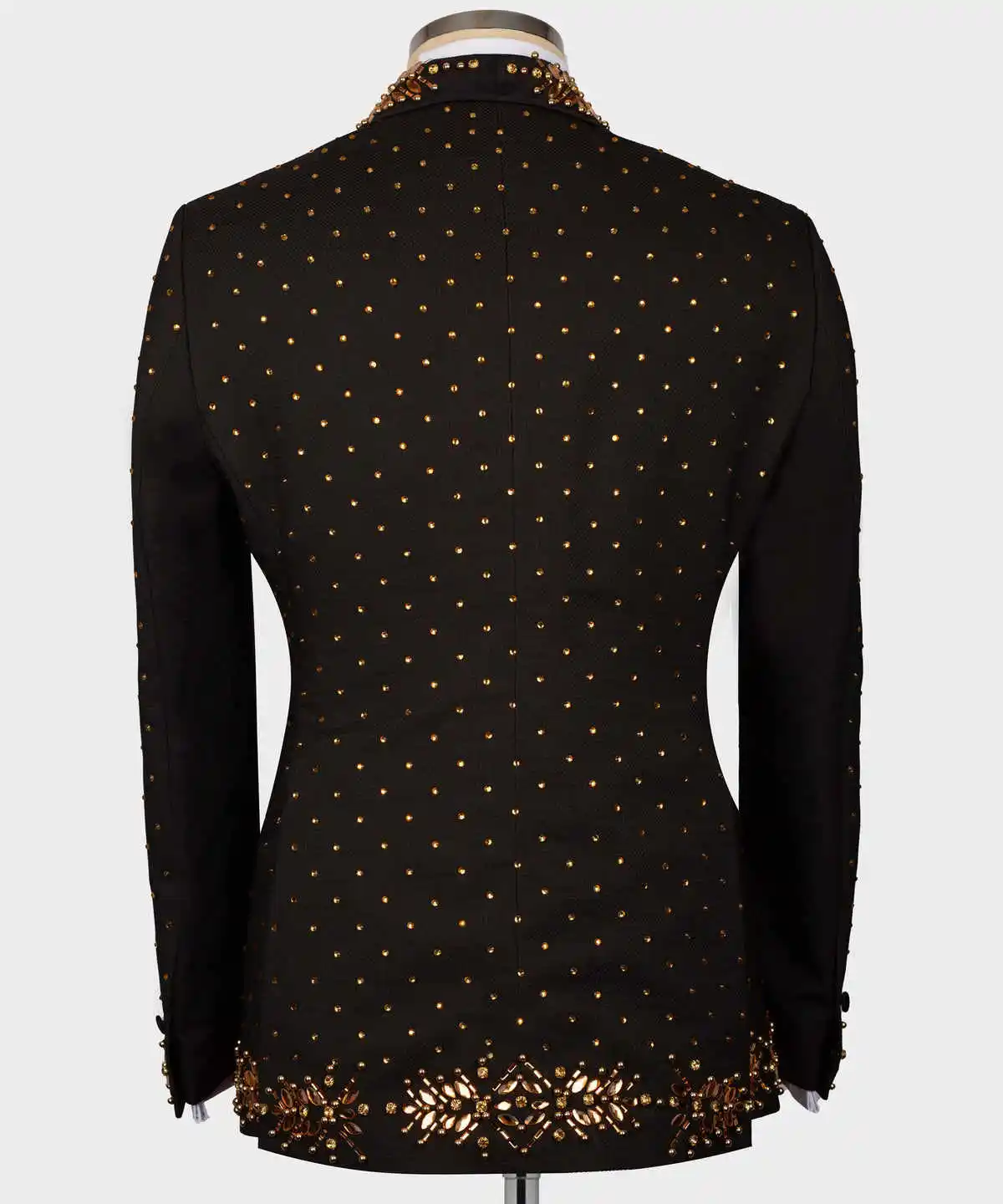 Royal Wedding Tuxedos Beaded Crystal Men Suit Shawl Lapel 1 Piece Set Jacket Formal Party Business Blazers Customized