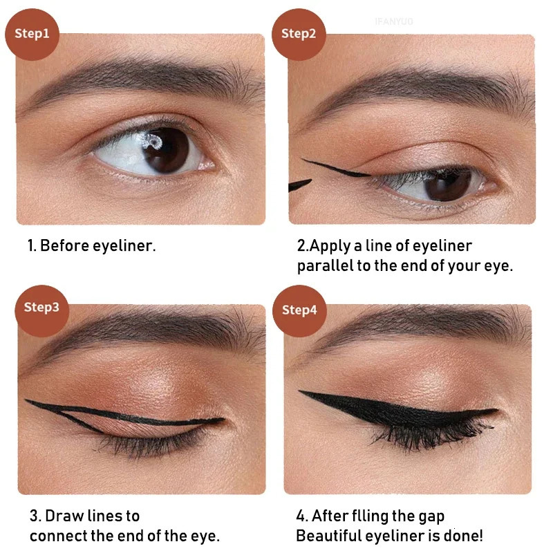 3Color Black Brown Liquid Eyeliner Pen Ultra-thin Head Fast Drying Lasting Matte Smooth Dipping Eyeliner Pencil Makeup Cosmetics 250324