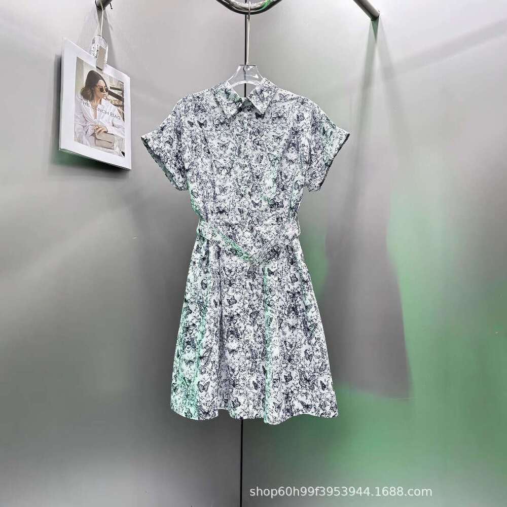 Spring And Summer New Fashionable Temperament, Age Reducing Full Printed Butterfly Short Sleeved Dress For Women B5