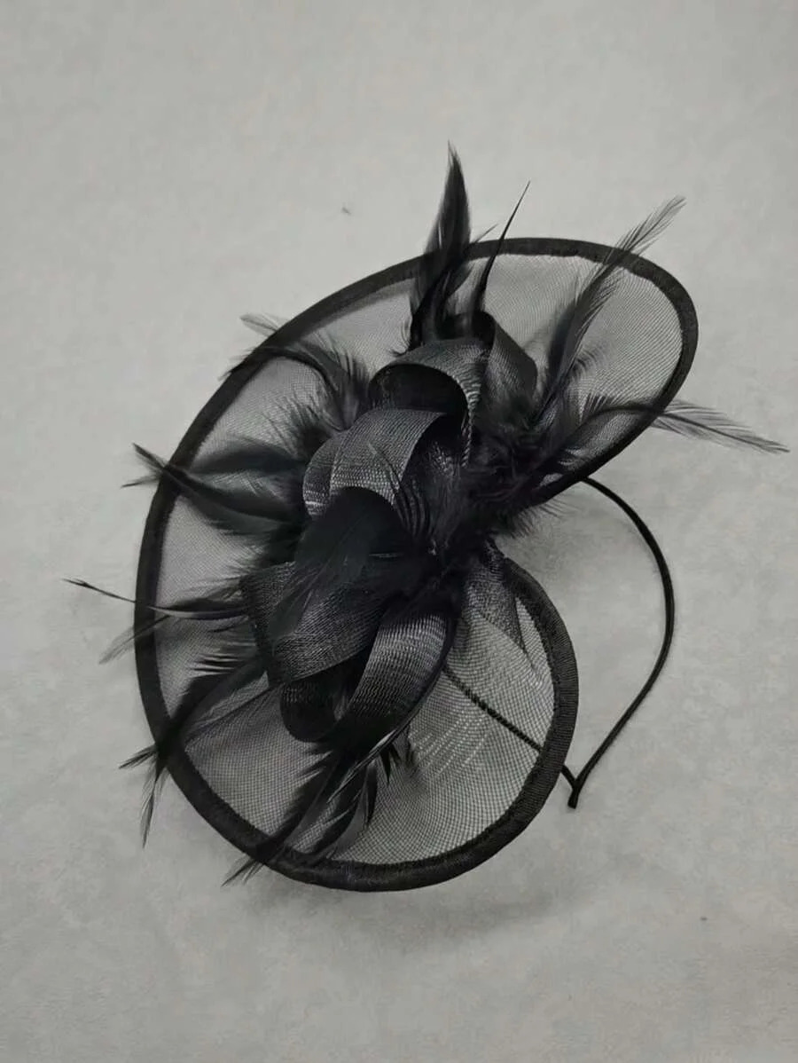 1Pc Fascinators Hats For Women Fancy Tea Party Hats 2024 Elegant 1950s kentucky Hats Hair Clip For Bride Wedding Party 250324