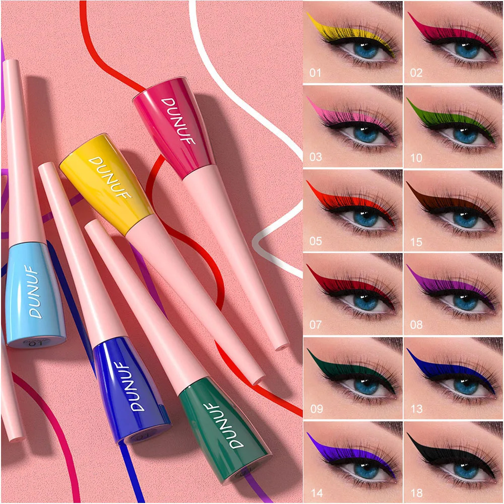 7ML Colourful Liquid Eyeliner Waterproof Lasting Matte Eyeliner Quick Drying Eyes Makeup Tools Black Pink Eyeliner beauty Cosmet 250324