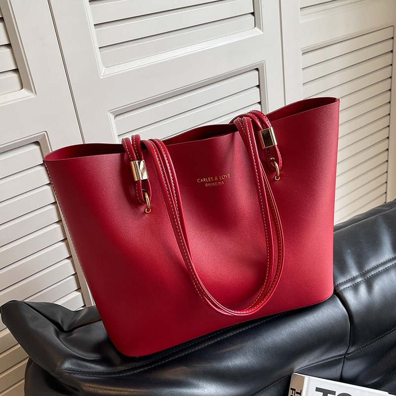 Free shipping Women's Tote bag Large capacity solid color simple shoulder bag casual all-in-one underarm bag 2025s