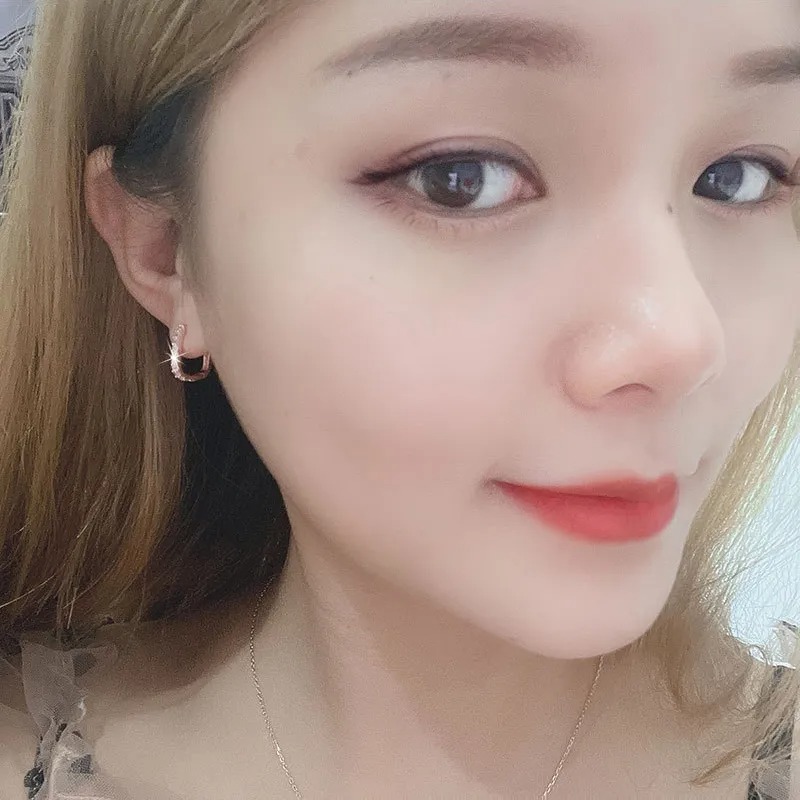 Elegant 925 Sterling Silver Crystal & Zircon Hoop Earrings for Women