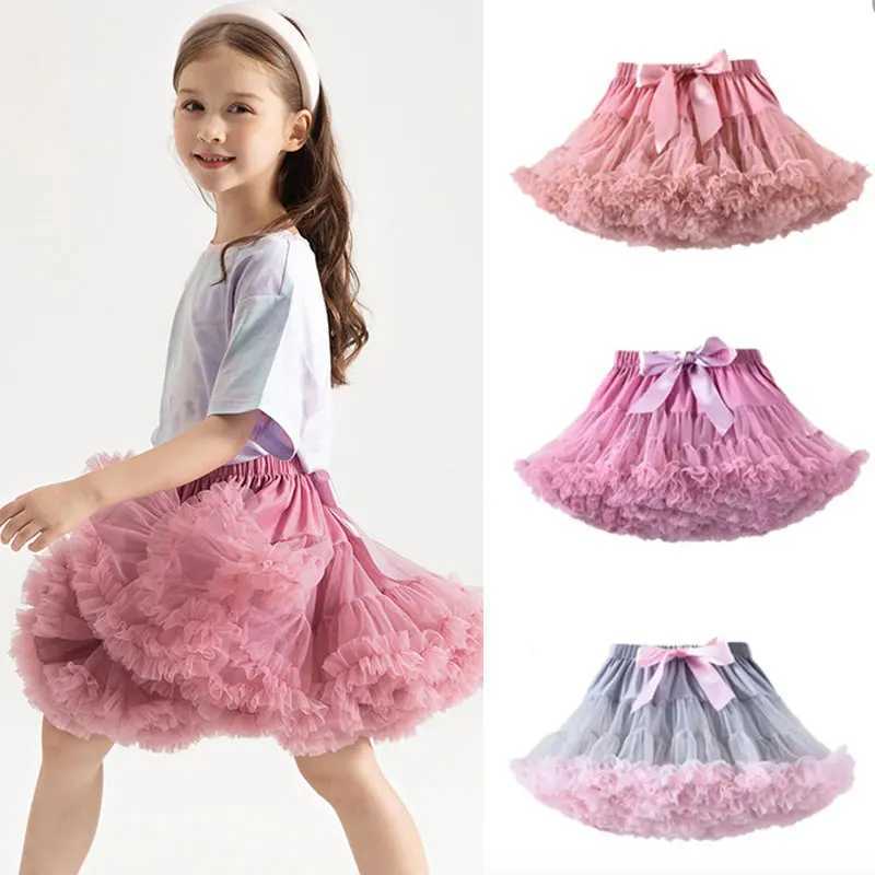 Baby Girls Tulle Tutu Skirt Ballet Performer Pettiskitt Fluffy Childrens Ballet Skills Party Dance Princess Girls Tulle Dress 1-16YT250326