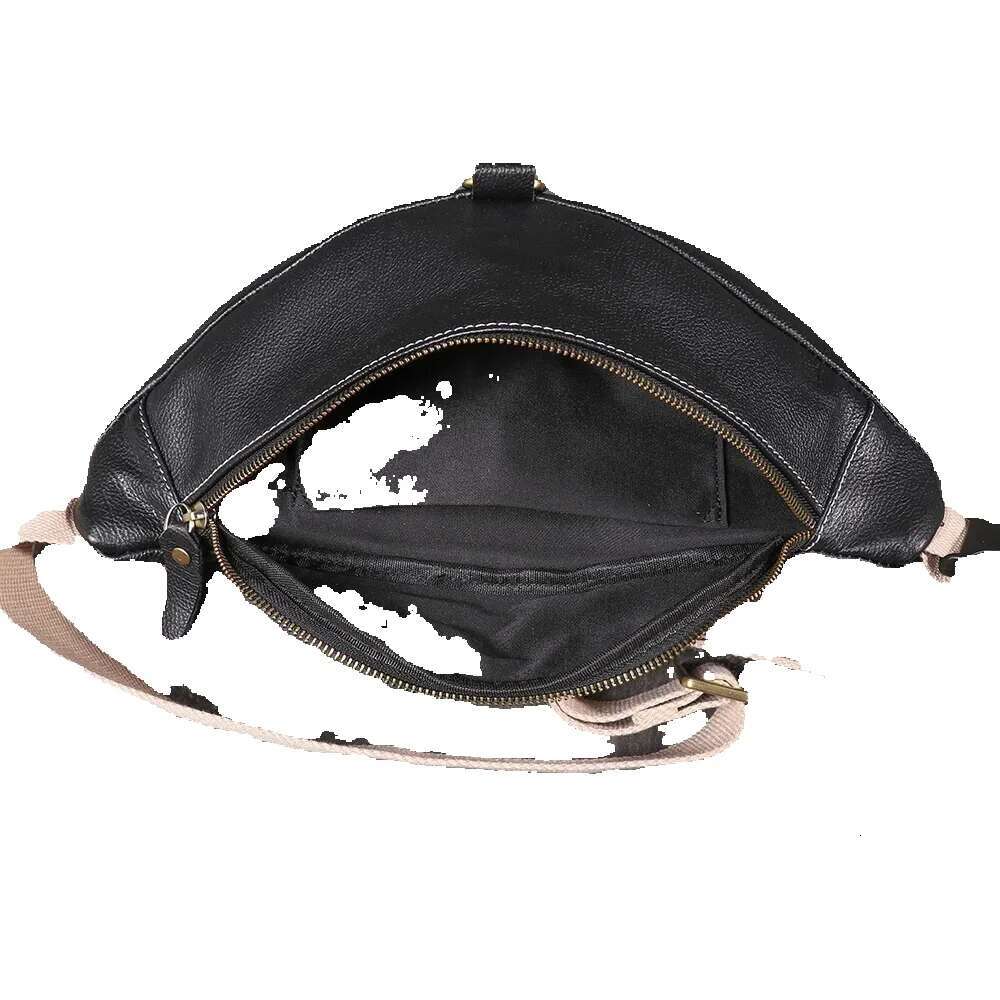 LUOKIR Unisex Genuine Chest And Toe Cover Layered Leather Casual Versatile Crossbody Large Capacity Mobile Phone Bag