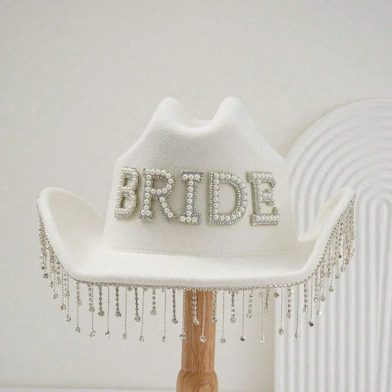 Burning Man Bride Party Wedding Headgear Hat Bride Captain Hat Bride Party Captain Staff Sergeant Festival Bride Cowboy 250322