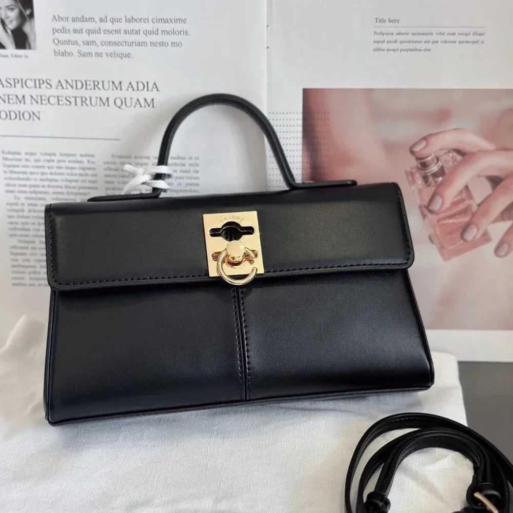 Vintage leather bag light niche small square bag French ten letter handbag Communicating womens bag designer bag Z250324