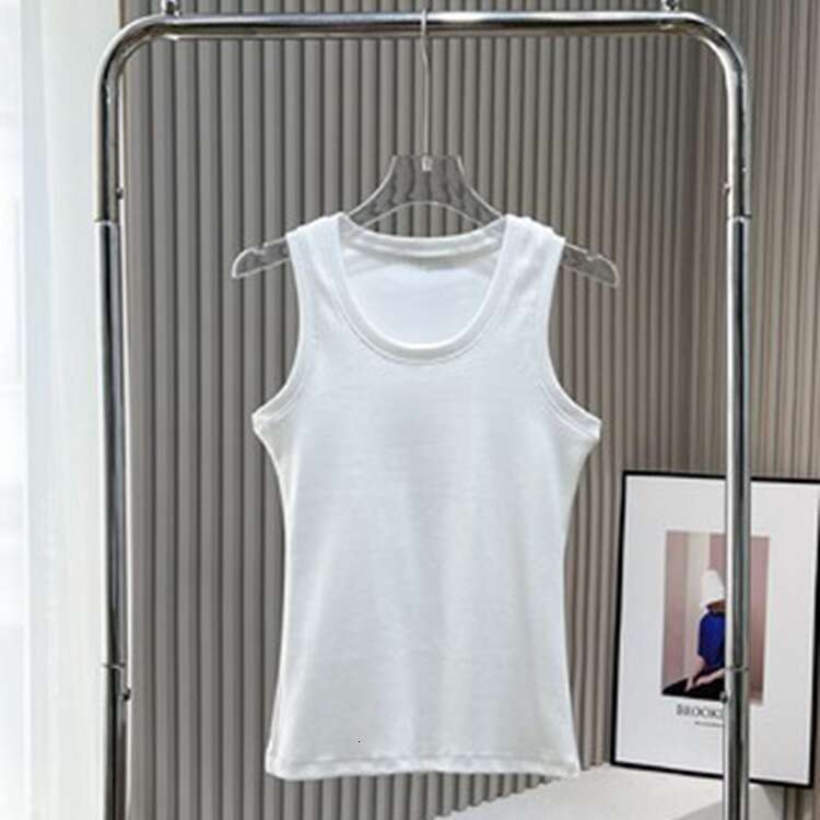 Threaded Summer New Embroidered Slim Fit Vest Versatile Sleeveless T-Shirt Top B5