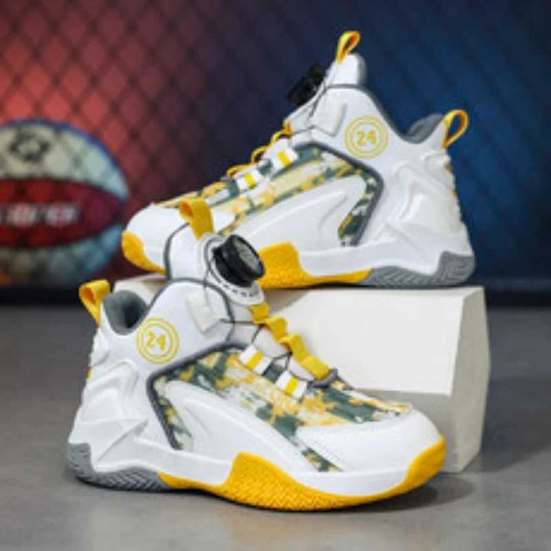 2025 childrens basketball shoes boys and girls sports shoes outdoor anti slip childrens coach sports running shoes W250324