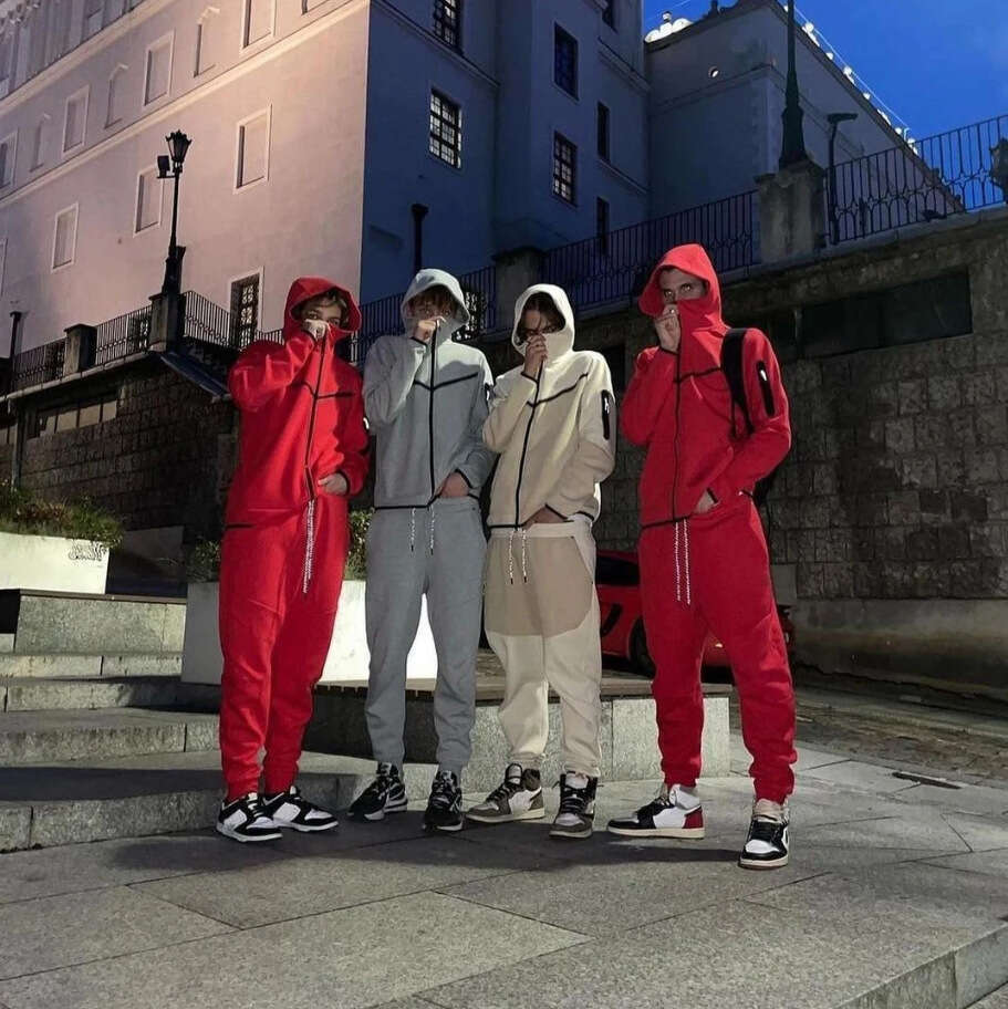 Fashion Same Style Loose Hooded Cardigan Sweatshirt Zipper High Street Top Splicing gift for man