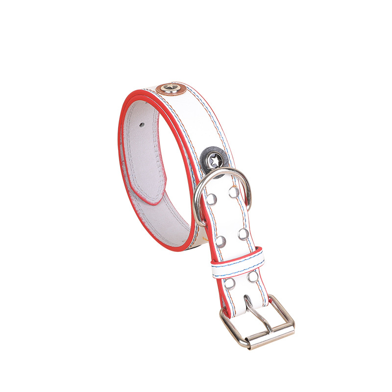 Comfortable Customizable Two-Tone Canine PU Collar Hypoallergenic Soft Microfiber Material
