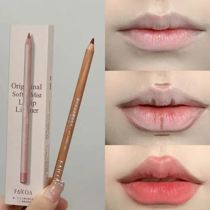 Matte Lipliner Wood Pencil Waterproof Velvet Brown Red Lip Contour Pen Lip Liner Lipstick Lasting Non-stick High Pigment 12Color 250324