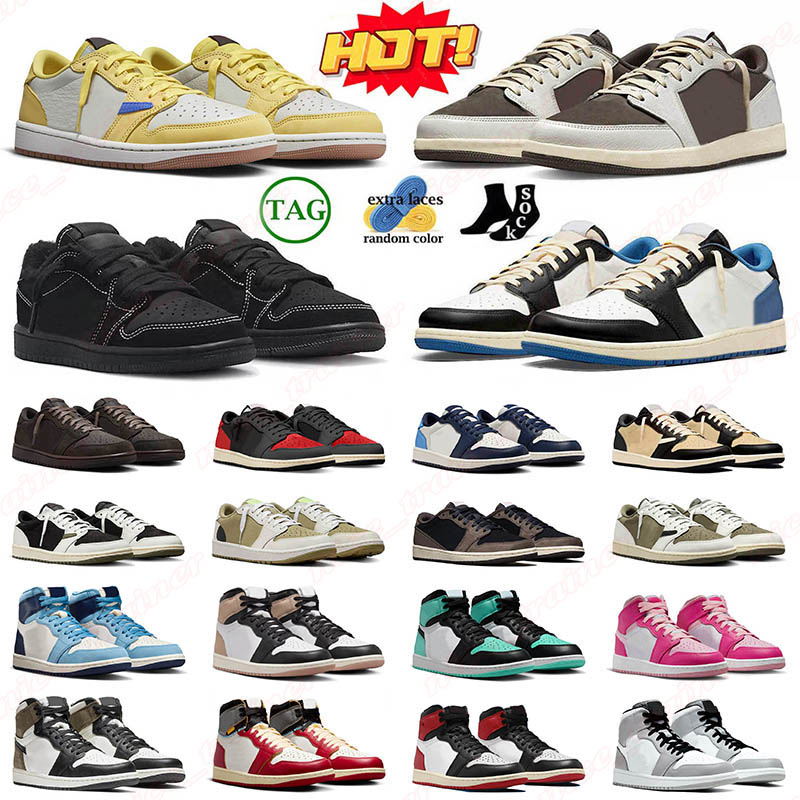 Top 1 chaussures de basket - ball pour hommes mocca Velvet marron Canary fragments ts Chicago Shadow olive Designer sneakers pour femmes [code ：L