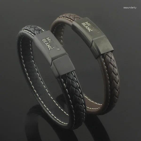 Bangle MB Leather Magnetic Clasp Bracelet For Men: Trendy And Functional Jewelry