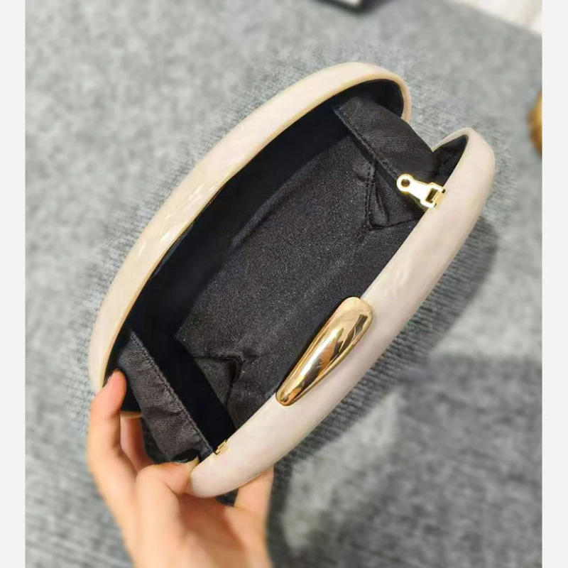 Egg shaped Clutch Bag Evening Party Wallet Womens Wedding Cute Ivory Pearl Summer and Handbag 250320