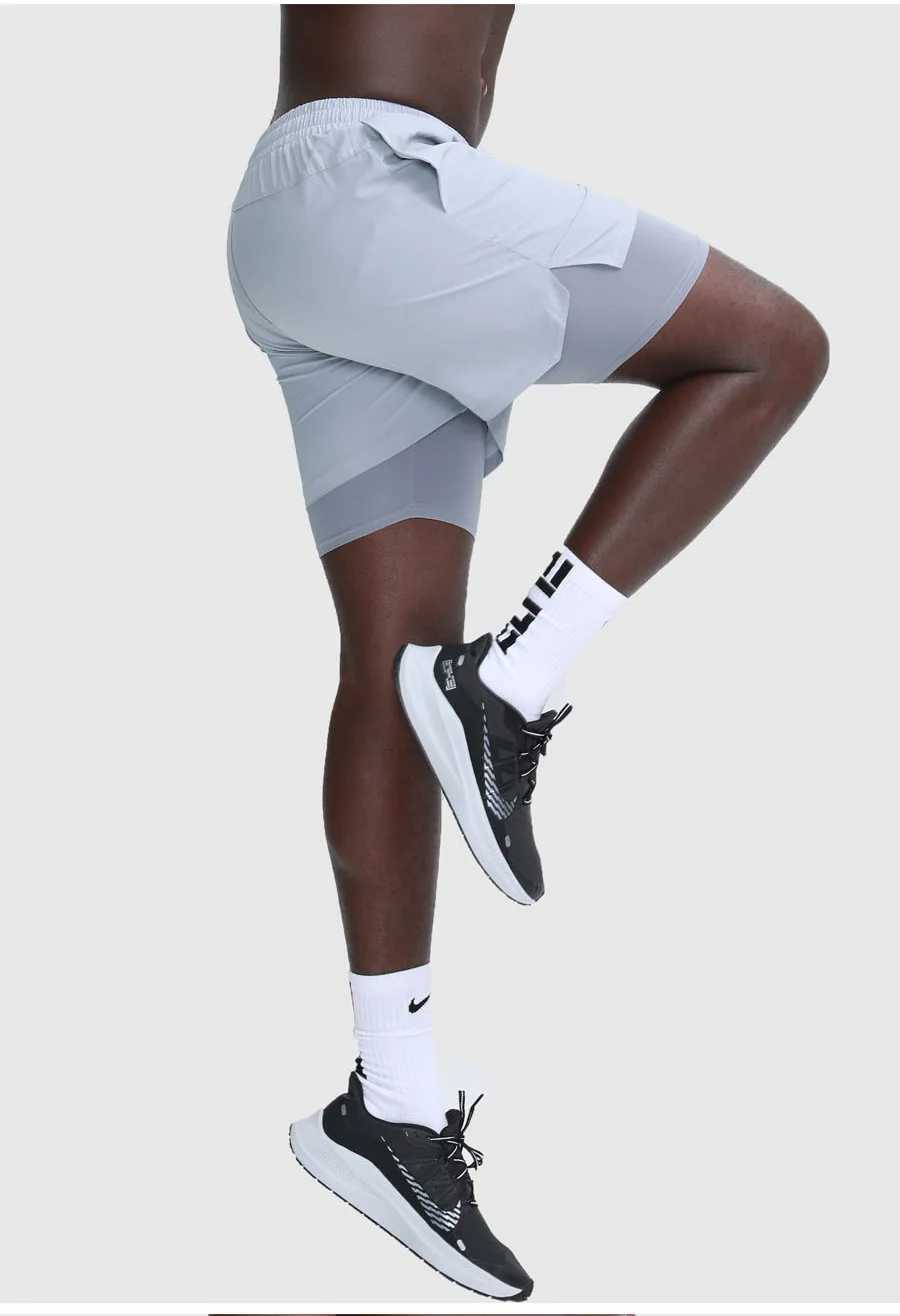 Summer mens quick drying double layered sports camera black and white W250324