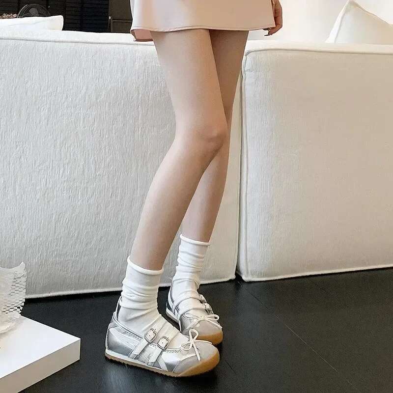 Summer Women Bow Ballet Dance Mary Jane Spring Fashion Designer Sneakers Jk Uniform Flat Lolita Soft-soled Casual Shoes