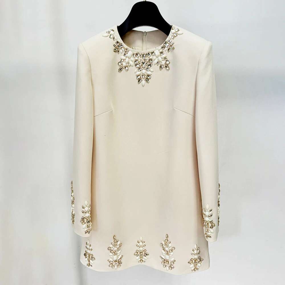 Patchwork Dia Dresses For Women Round Neck Long Sleeve High Waist Loose Mini Dress Female Fashion Clothing