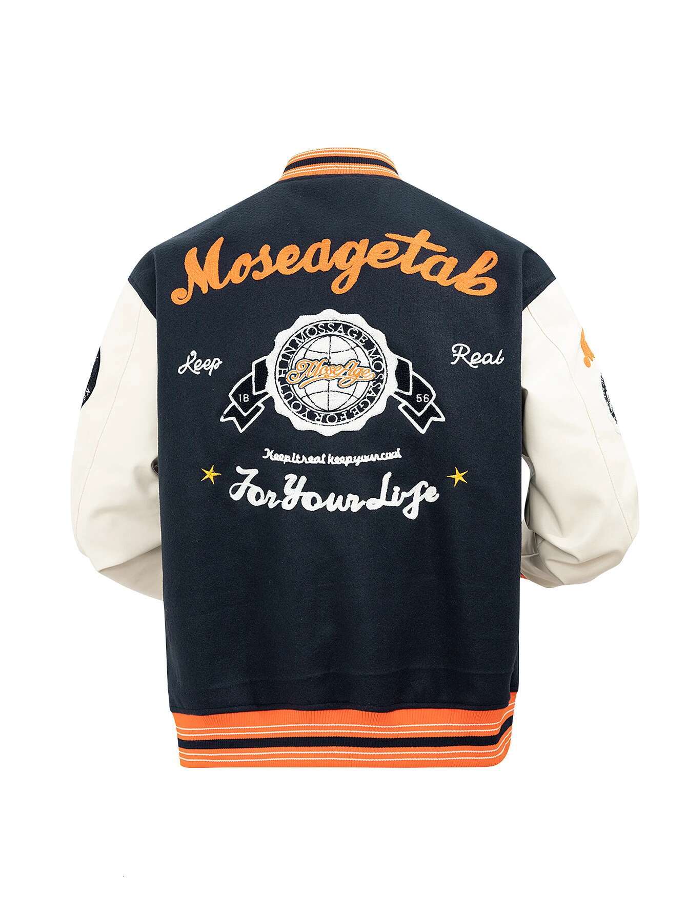 Mens Varsity Jacket Vintage Letterman Embroidery Bomber Wool+Faux Leather Jackets College Outerwear Coats For Fall&Winter