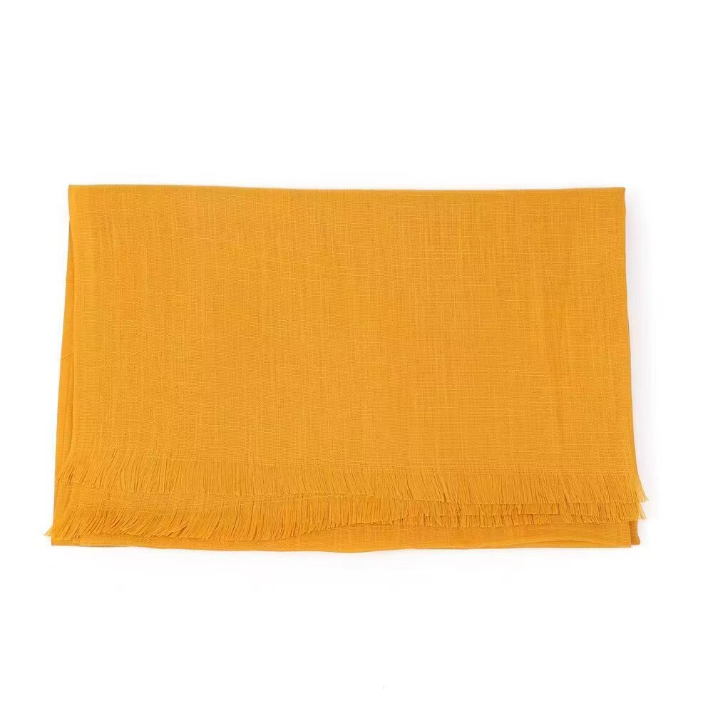 K224 Spring and summer new silk scarf women's fashion sun protection sunshade solid color bamboo cotton neck scarf factory wholesale