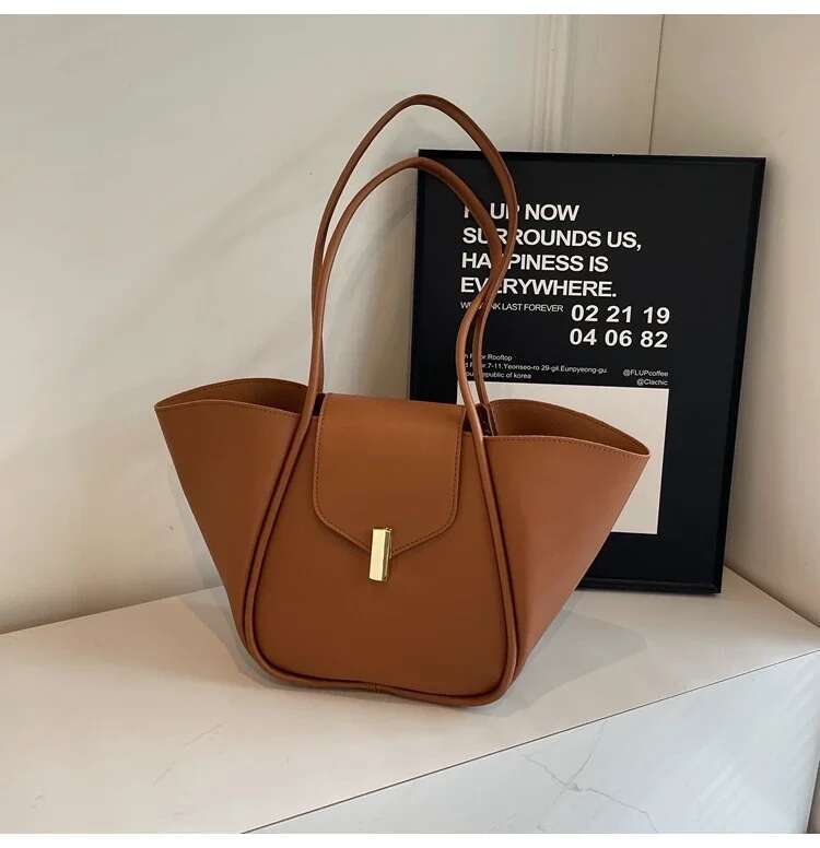 Large Capacity Soft Surface For Women 2025 New Style Simple Temperament Shoulder Niche Texture Wing Tote Bag