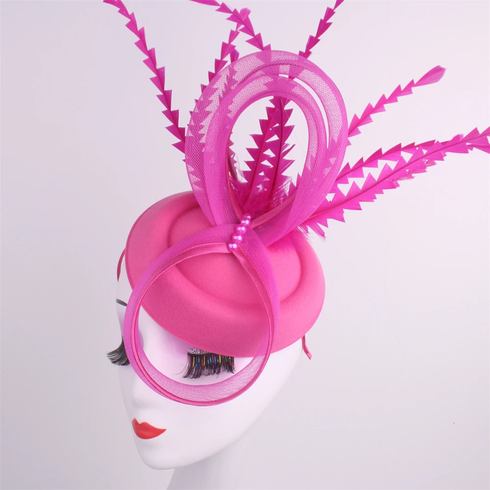 Ladies Royal Ascot Chapeau Cap Wedding Fascinator Hat Headpiece Women Church Party Pillbox With Headband Bride Party Fascinators 250322