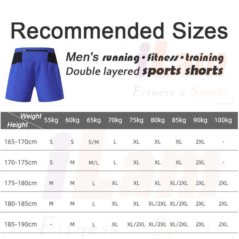 Mens running shorts quick drying moisture double-layer professional marathon fitness training trunk W250324
